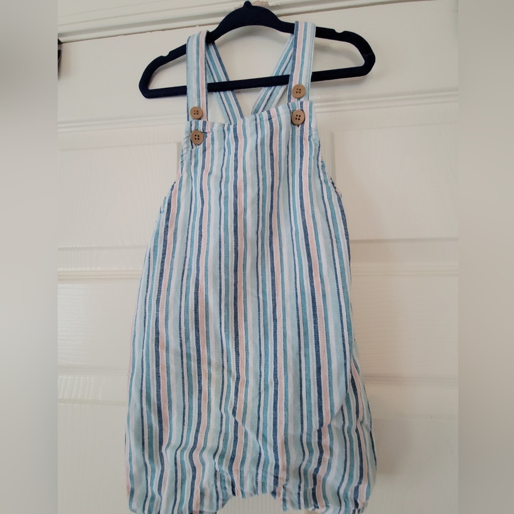 Child of mine by Carter's Baby Boy One Piece Striped Pastel Short Overall